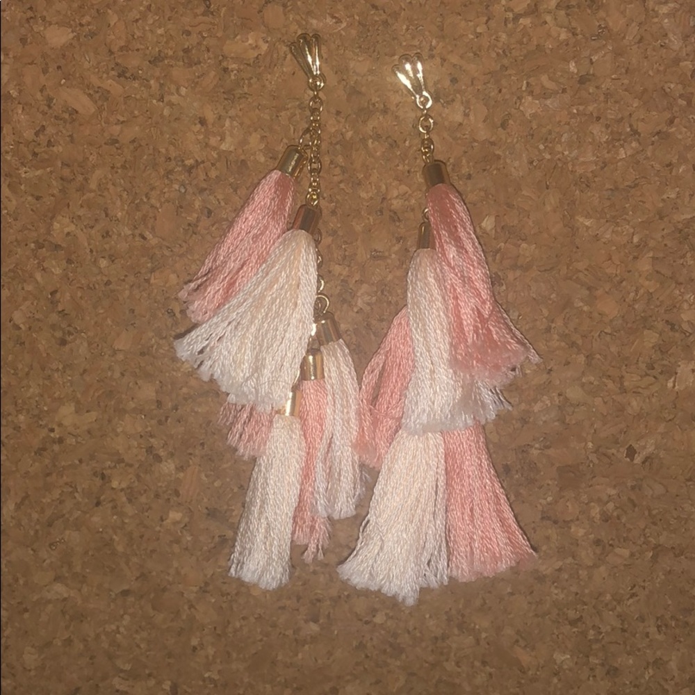Tassel  2 tone pink earrings